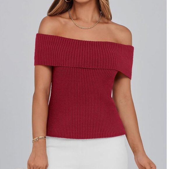 NWT Pretty Garden Off Shoulder Sleeveless Sweater L Large - Picture 6 of 11